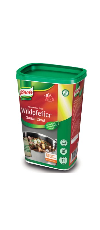 Basis für Wildpfeffer Knorr (Pfeffersauce)
Salsa per selvaggina Knorr