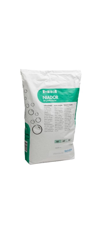 Niador Vollwaschmittel f. alle Wasserhärten
Niador detersivo completo capi bianchi/colorati