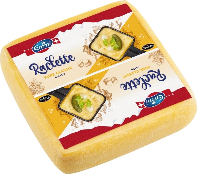 Raclette-Käse eckig Formaggio per raclette quadrato Kuhmilch pasteurisiert  - 48% Fett Halbhart - Land Schweiz