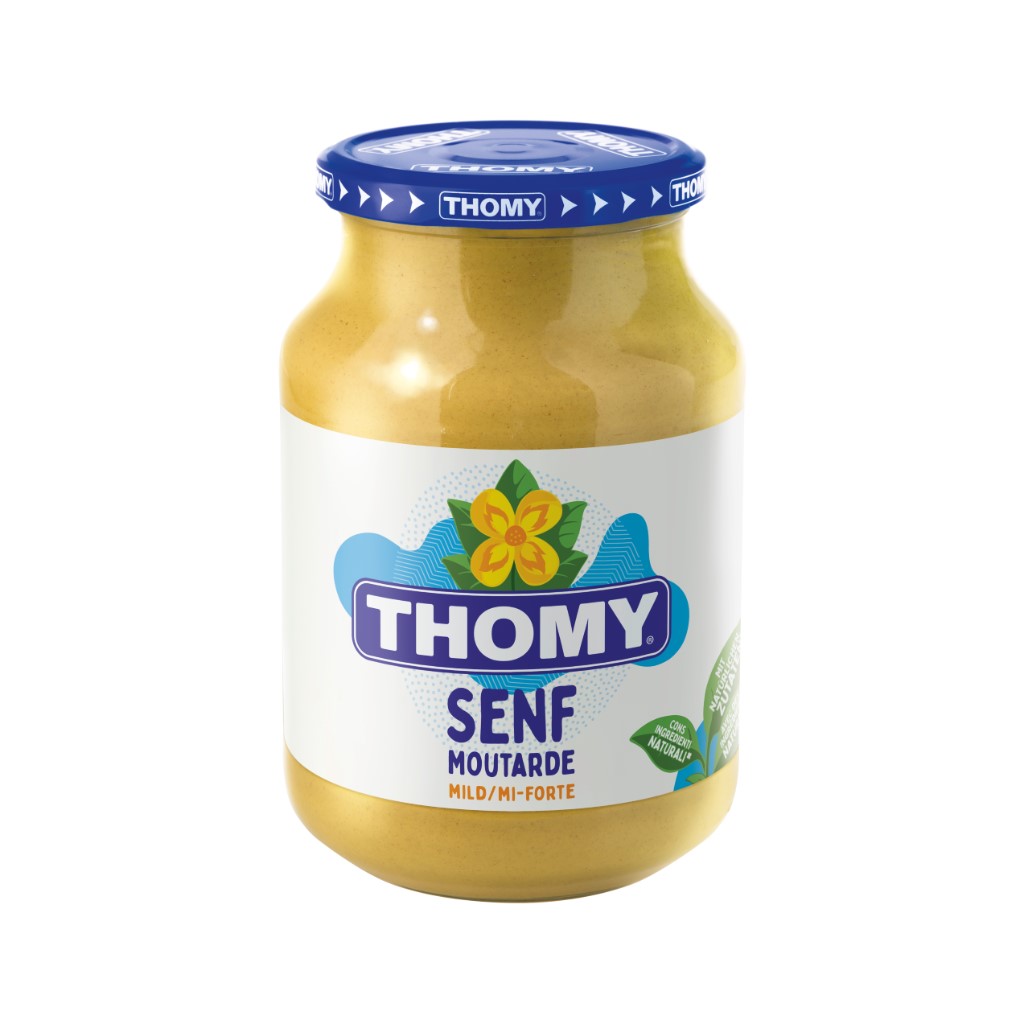 Senf Thomy mild, Glas Senape dolce Thomy, vaso