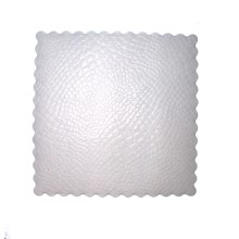 Tellerunterlagen weiss kroko,
Sottopiatti bianchi kroko, 
15x15 cm